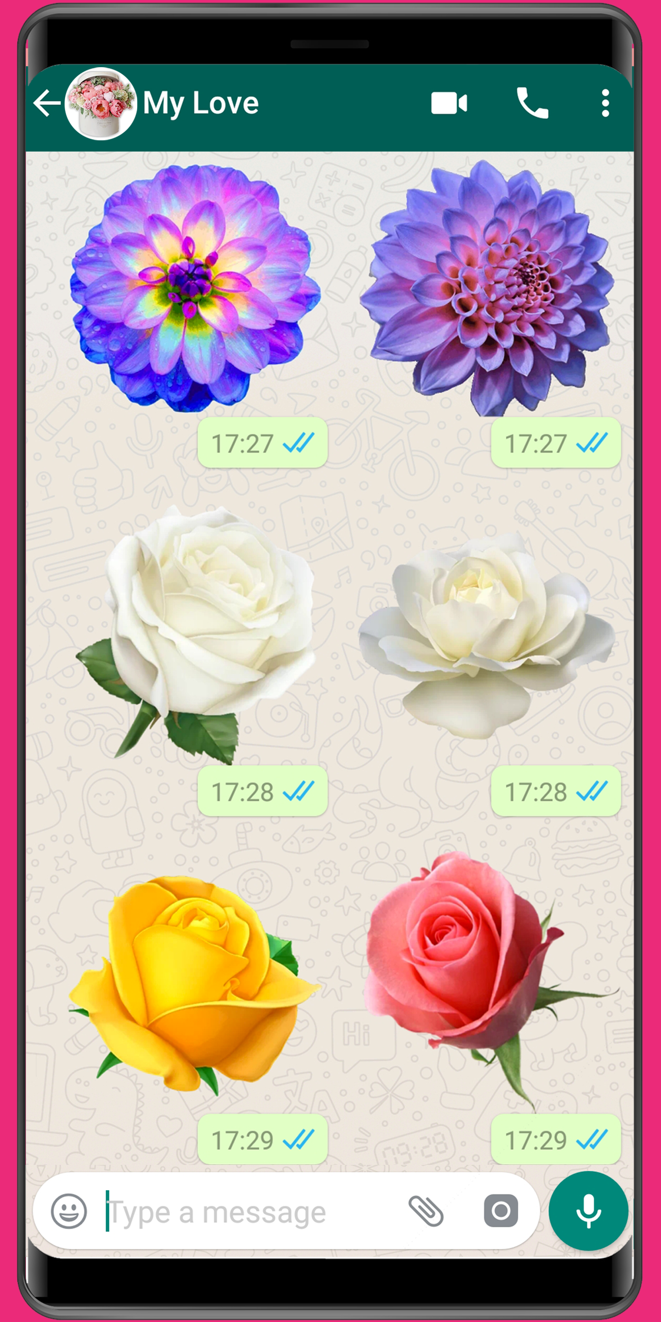اسکرین شات 5 برنامه WASticker - Love roses