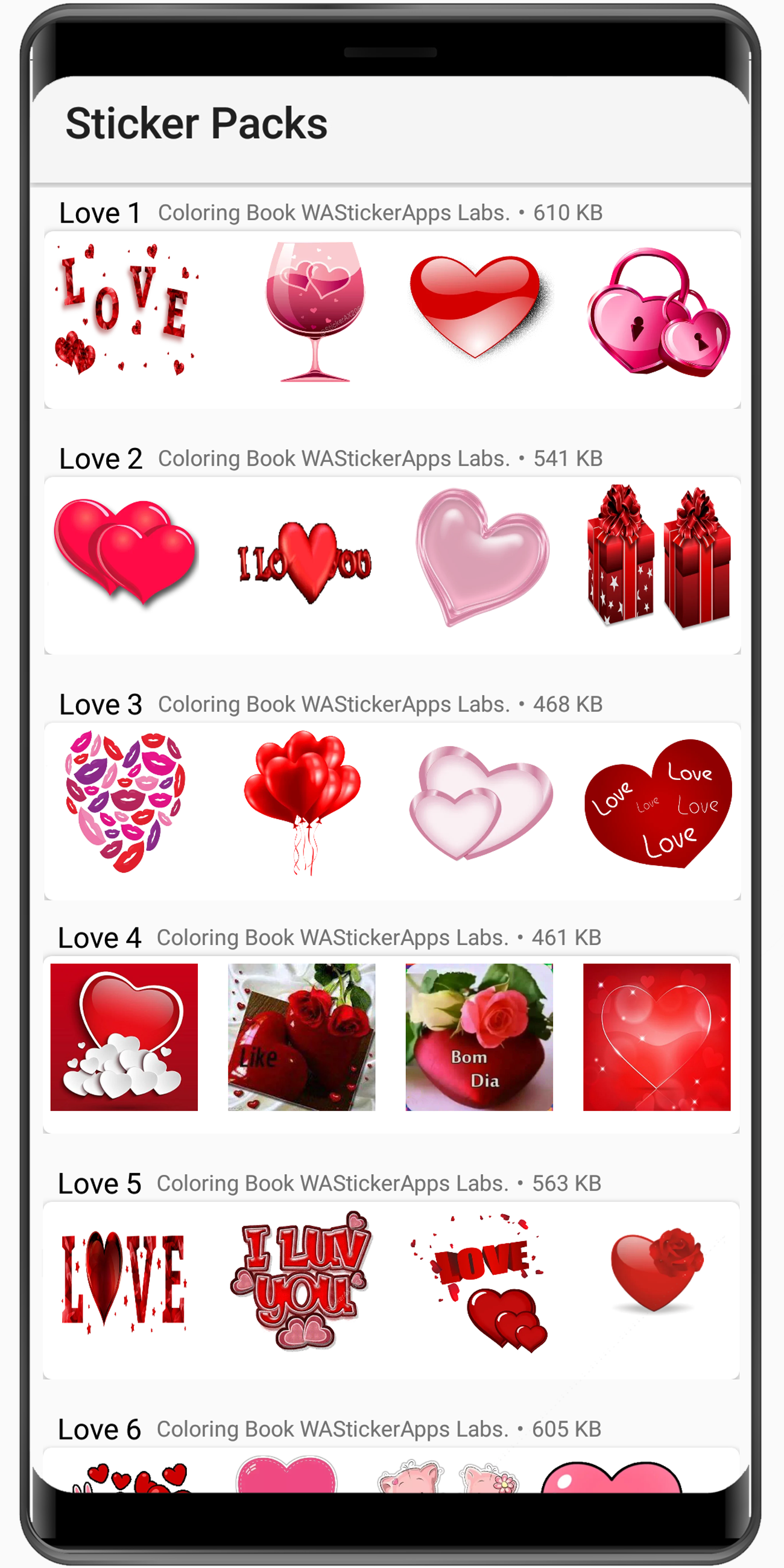 اسکرین شات 3 برنامه Cute Love Stickers 2020 ❤️ WAStickerApps Love