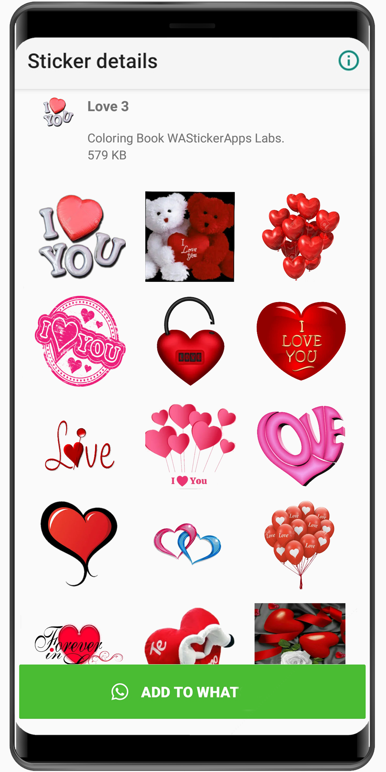 اسکرین شات 5 برنامه WASticker -Love Stickers Story