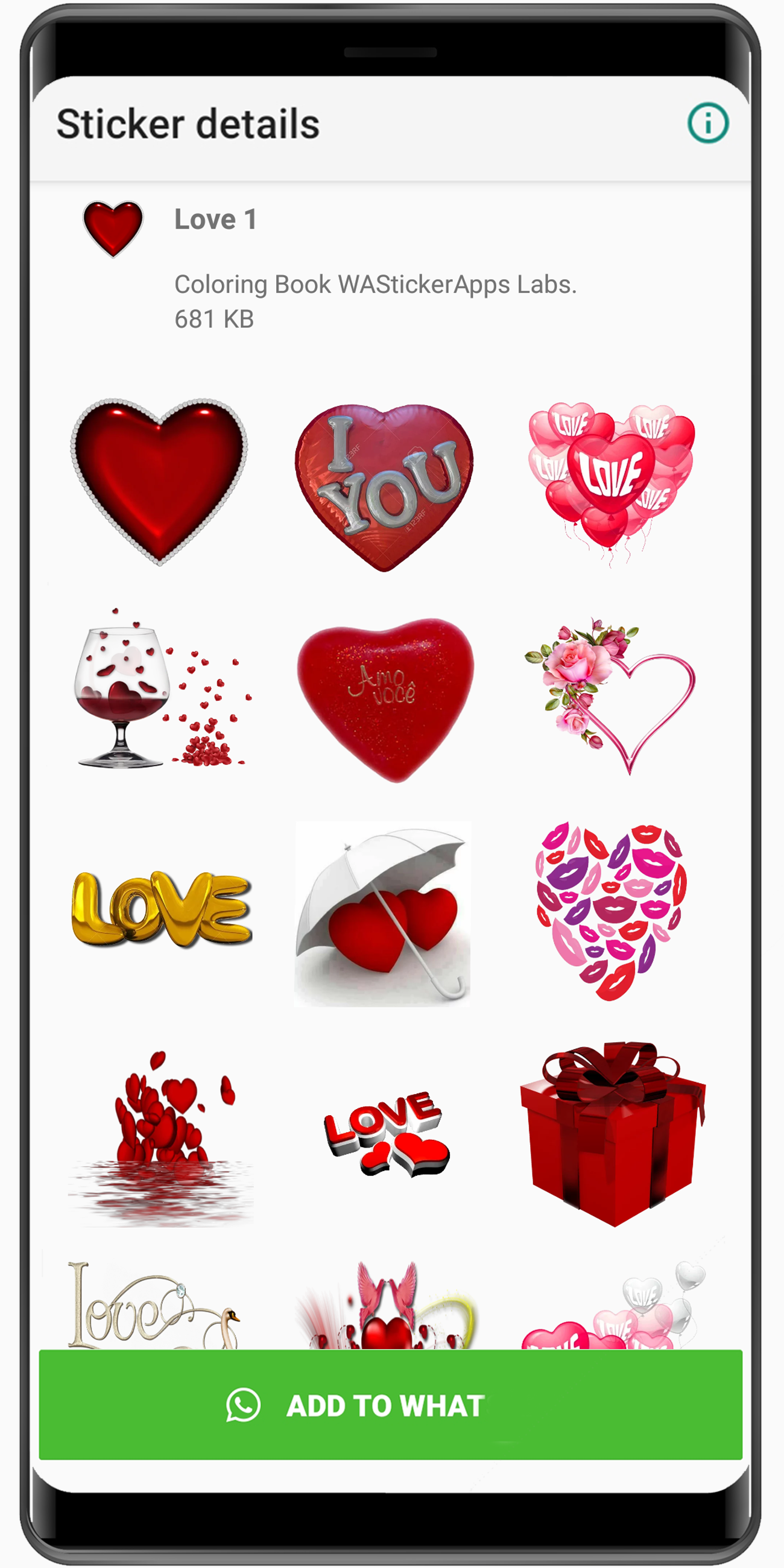 اسکرین شات 4 برنامه WASticker -Love Stickers Story