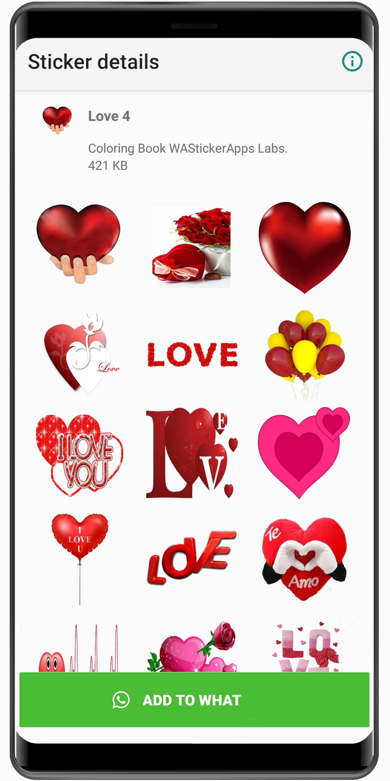 اسکرین شات 7 برنامه WASticker -Love Stickers Story