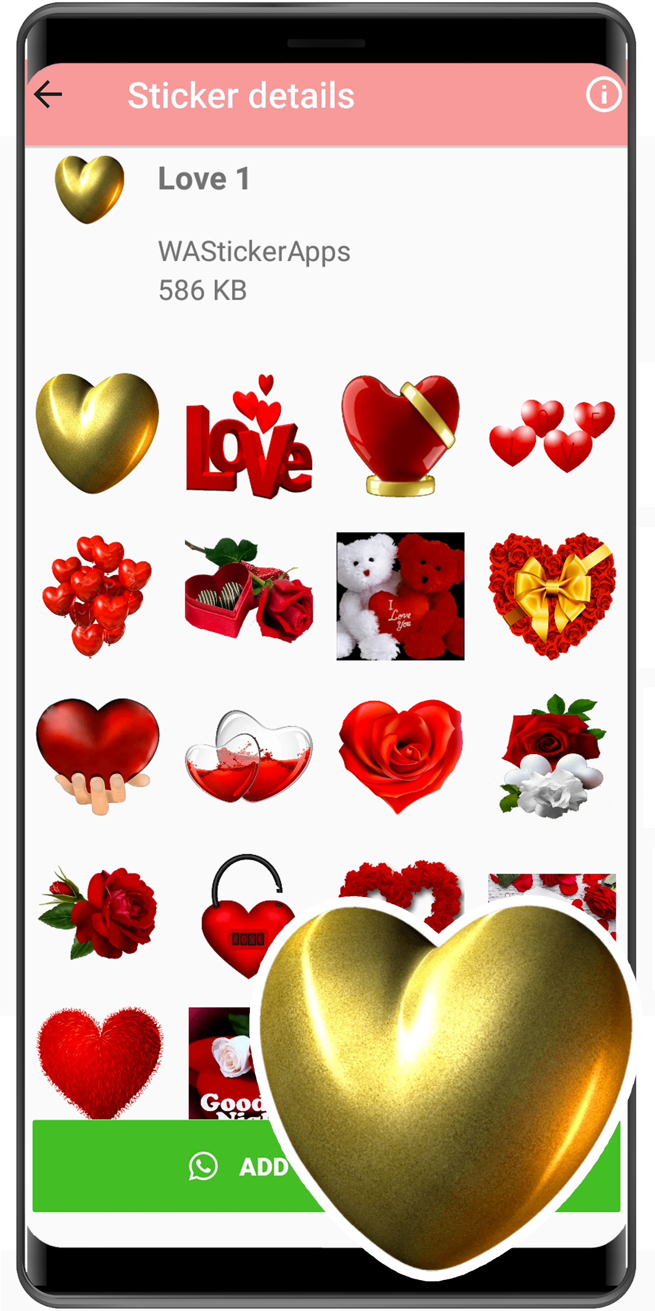 اسکرین شات 4 برنامه WASticker - amor stickers