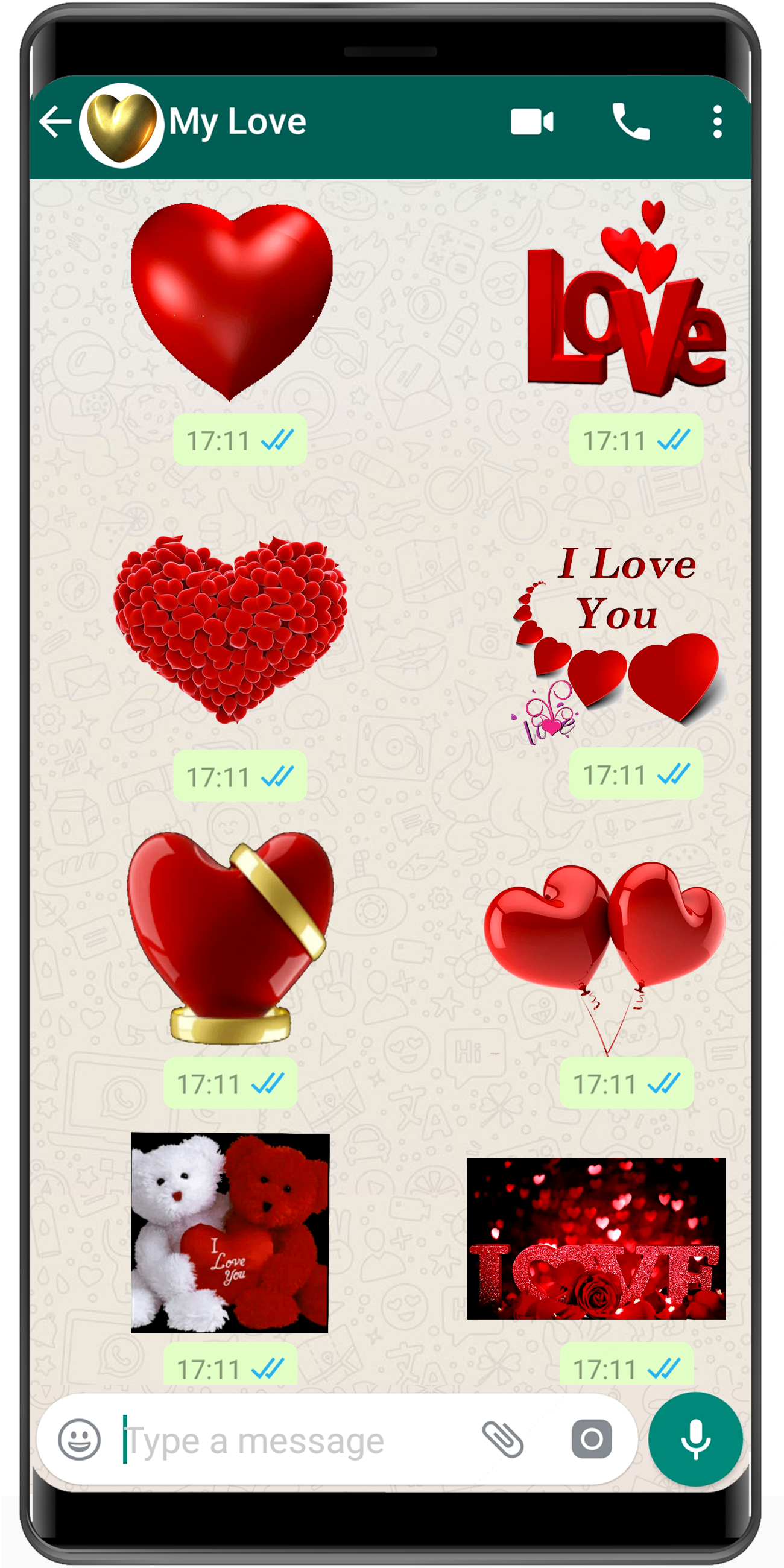 اسکرین شات 1 برنامه WASticker - amor stickers