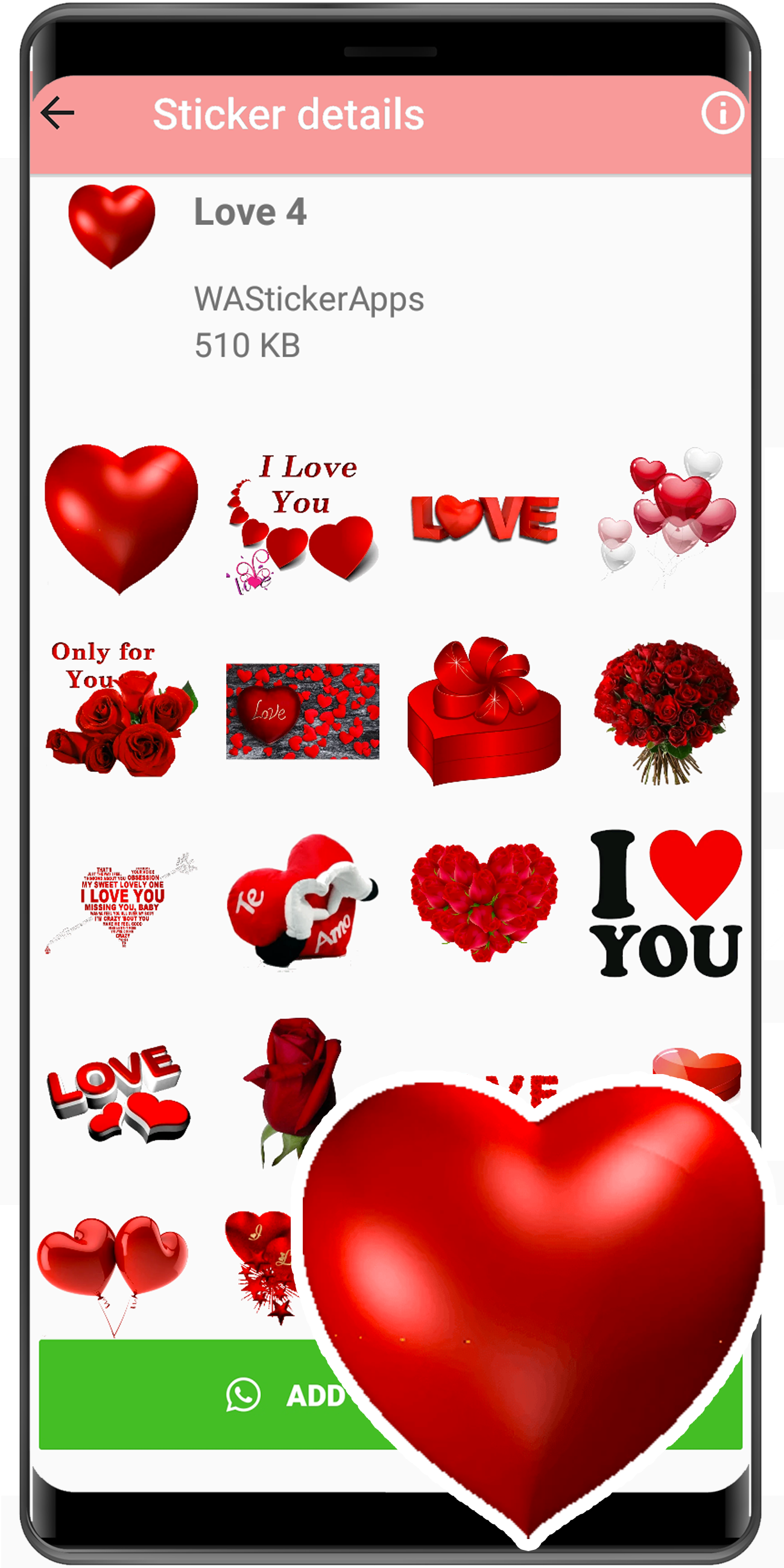 اسکرین شات 6 برنامه WASticker - amor stickers