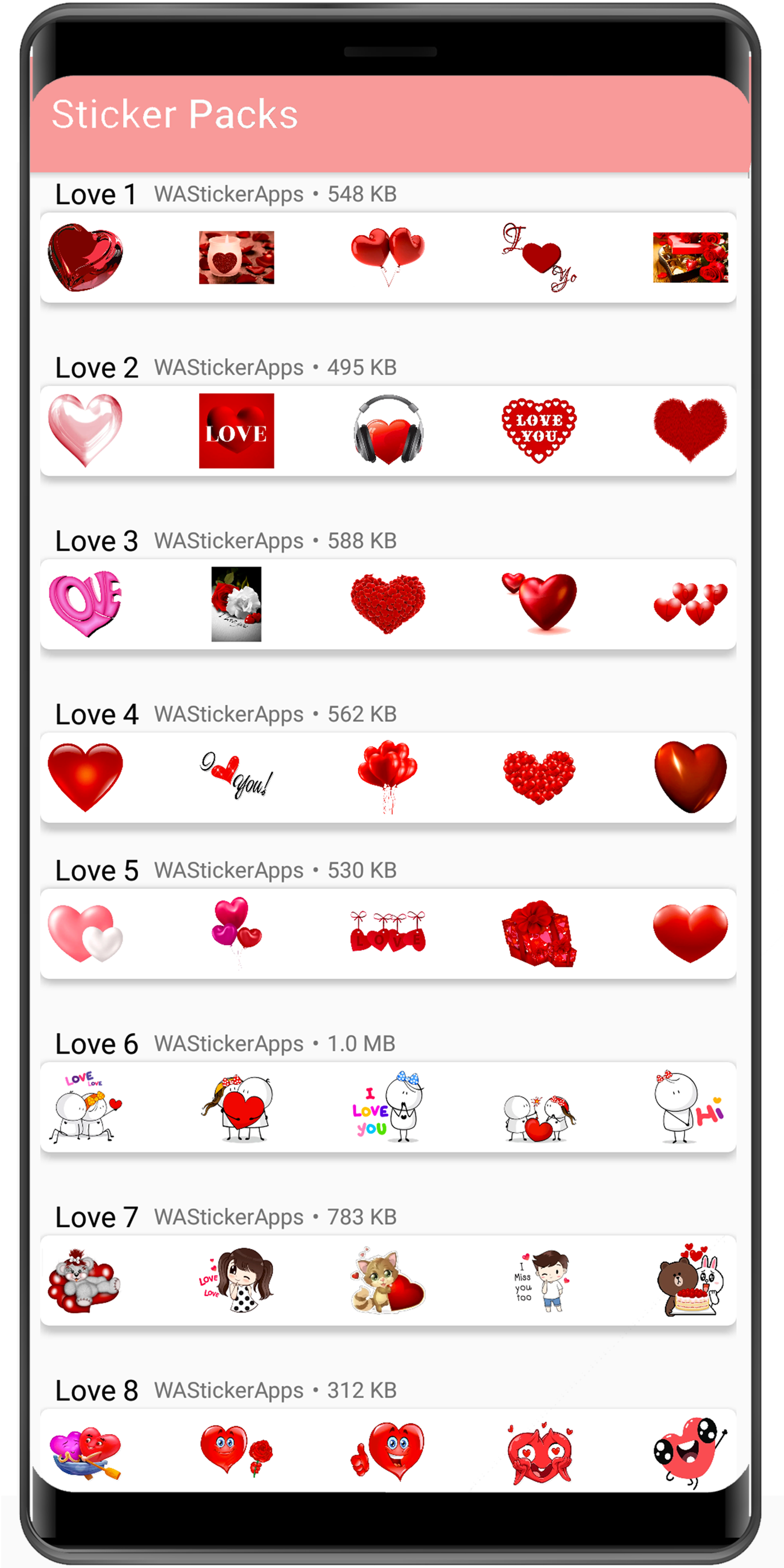 اسکرین شات 3 برنامه WASticker - Love couple