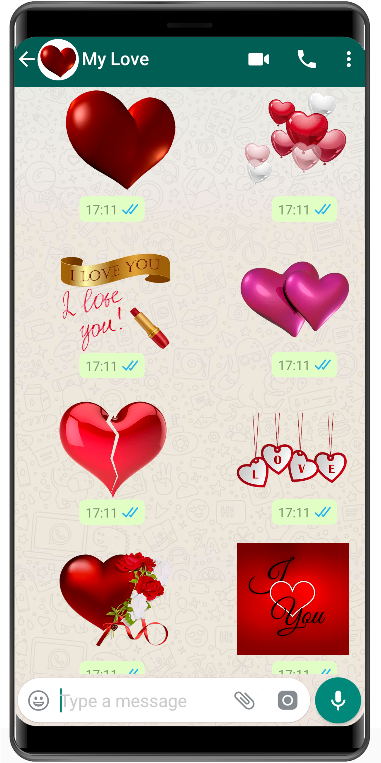 اسکرین شات 2 برنامه WASticker love stickers