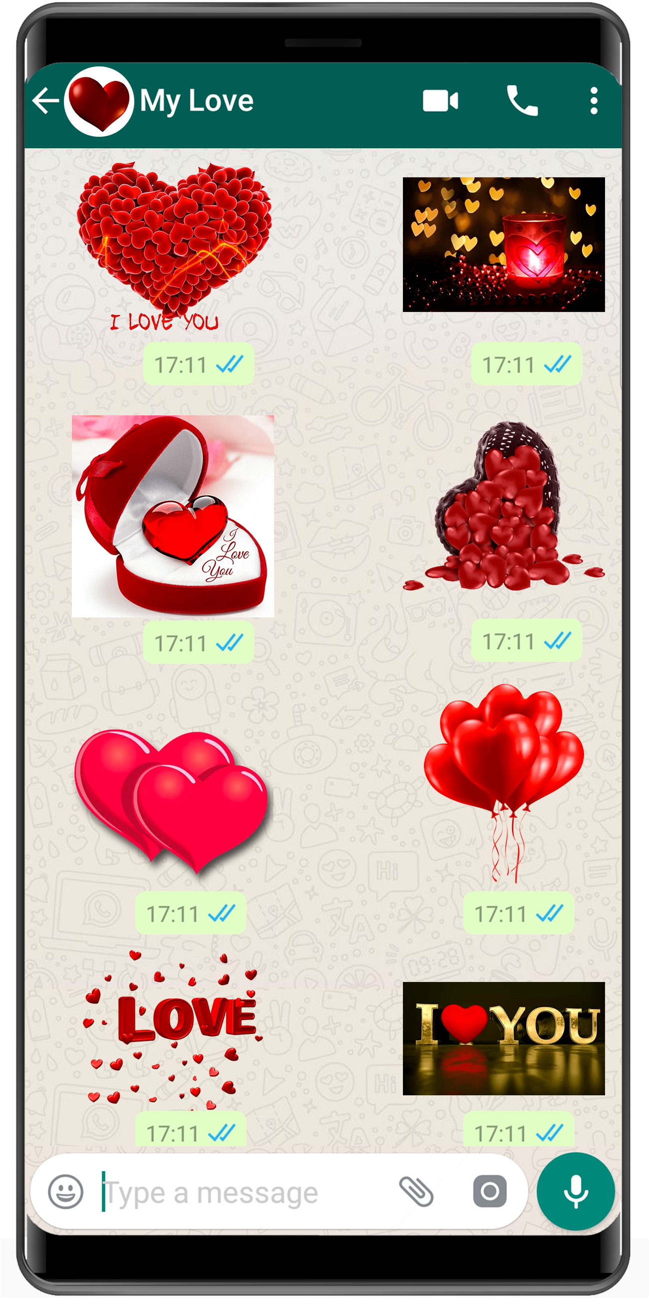 اسکرین شات 1 برنامه WASticker love stickers