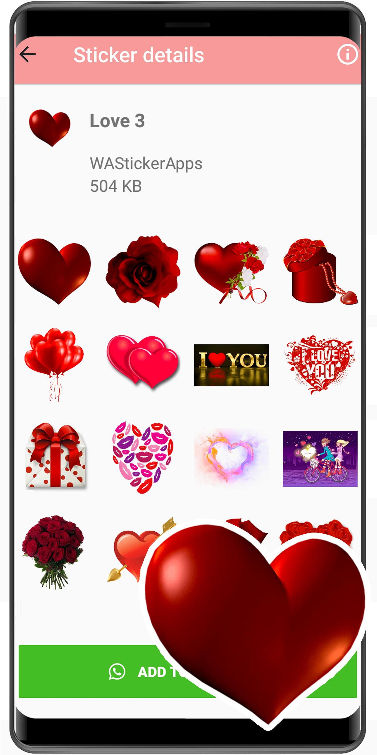 اسکرین شات 6 برنامه WASticker love stickers