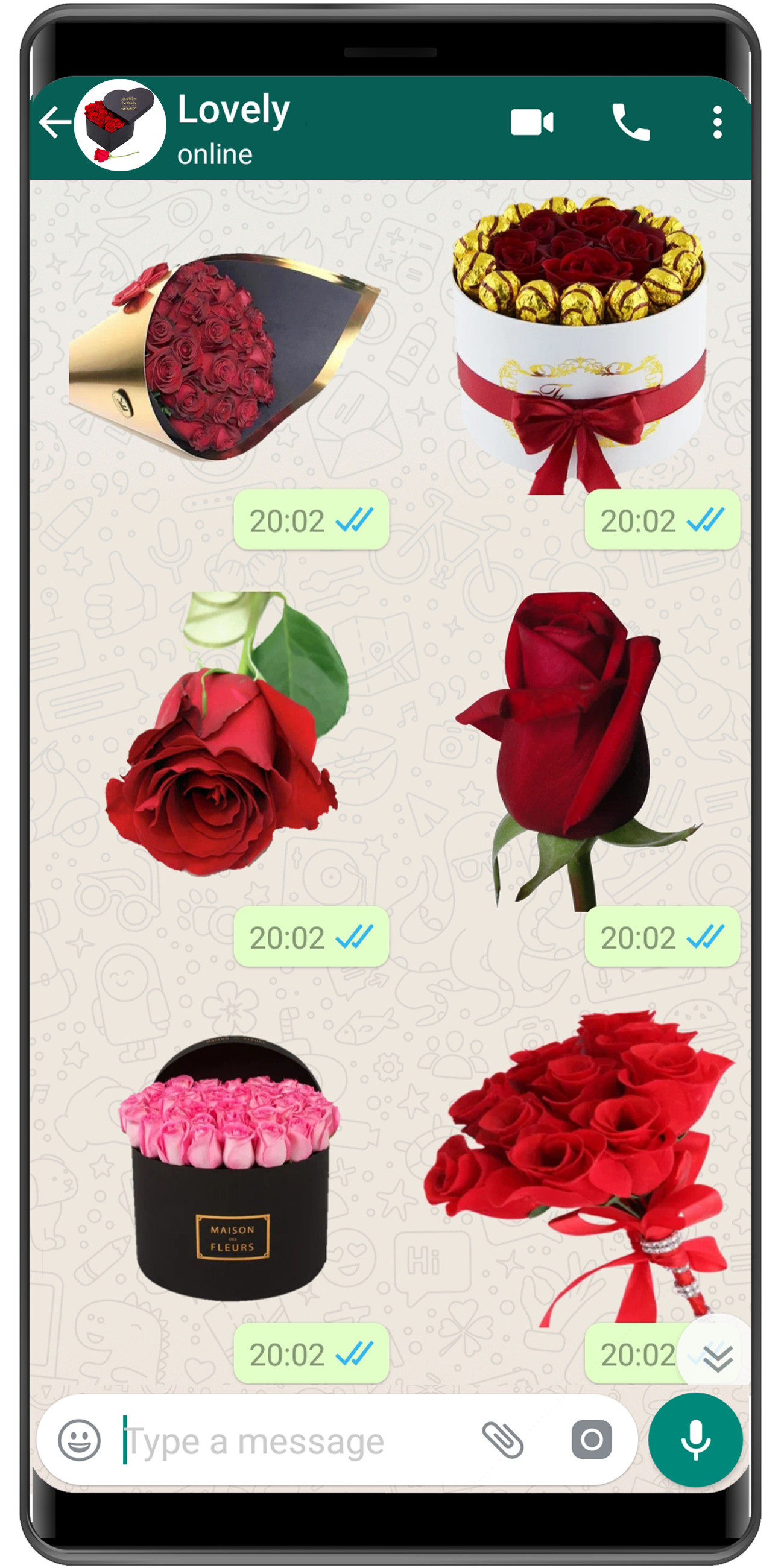 اسکرین شات 1 برنامه WASticker : flowers stickers