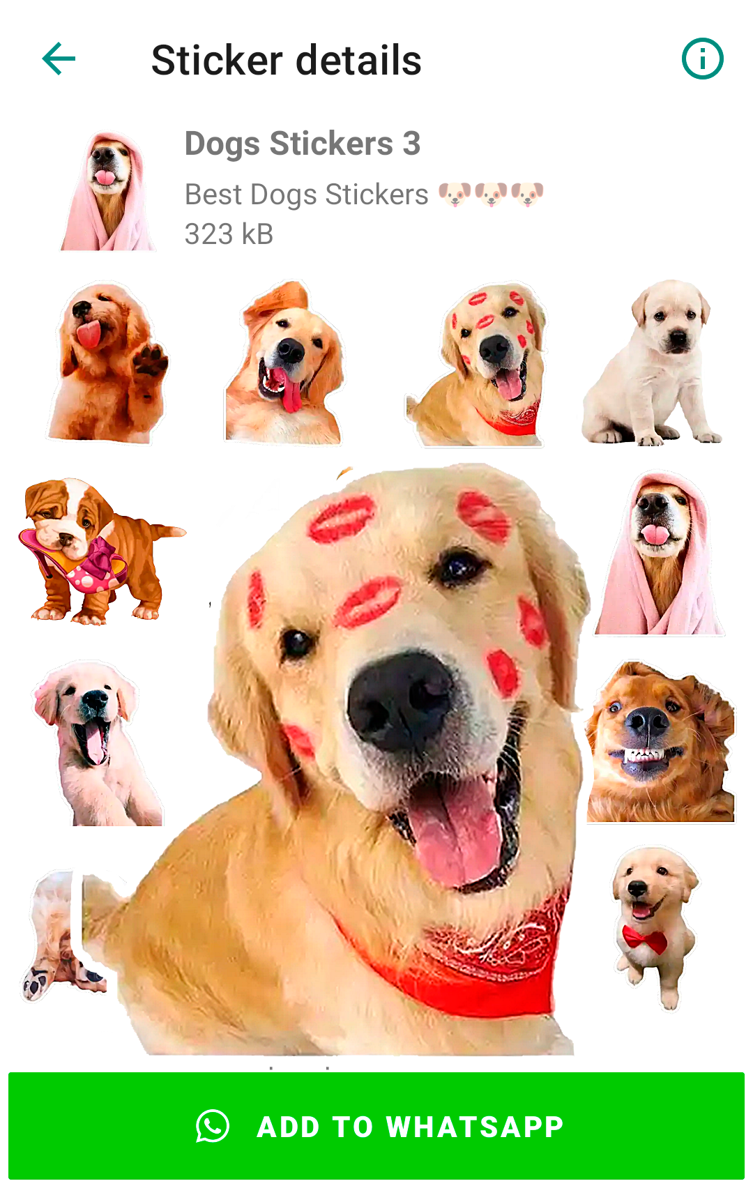 اسکرین شات 1 برنامه Cute Dog Stickers for WhatsApp