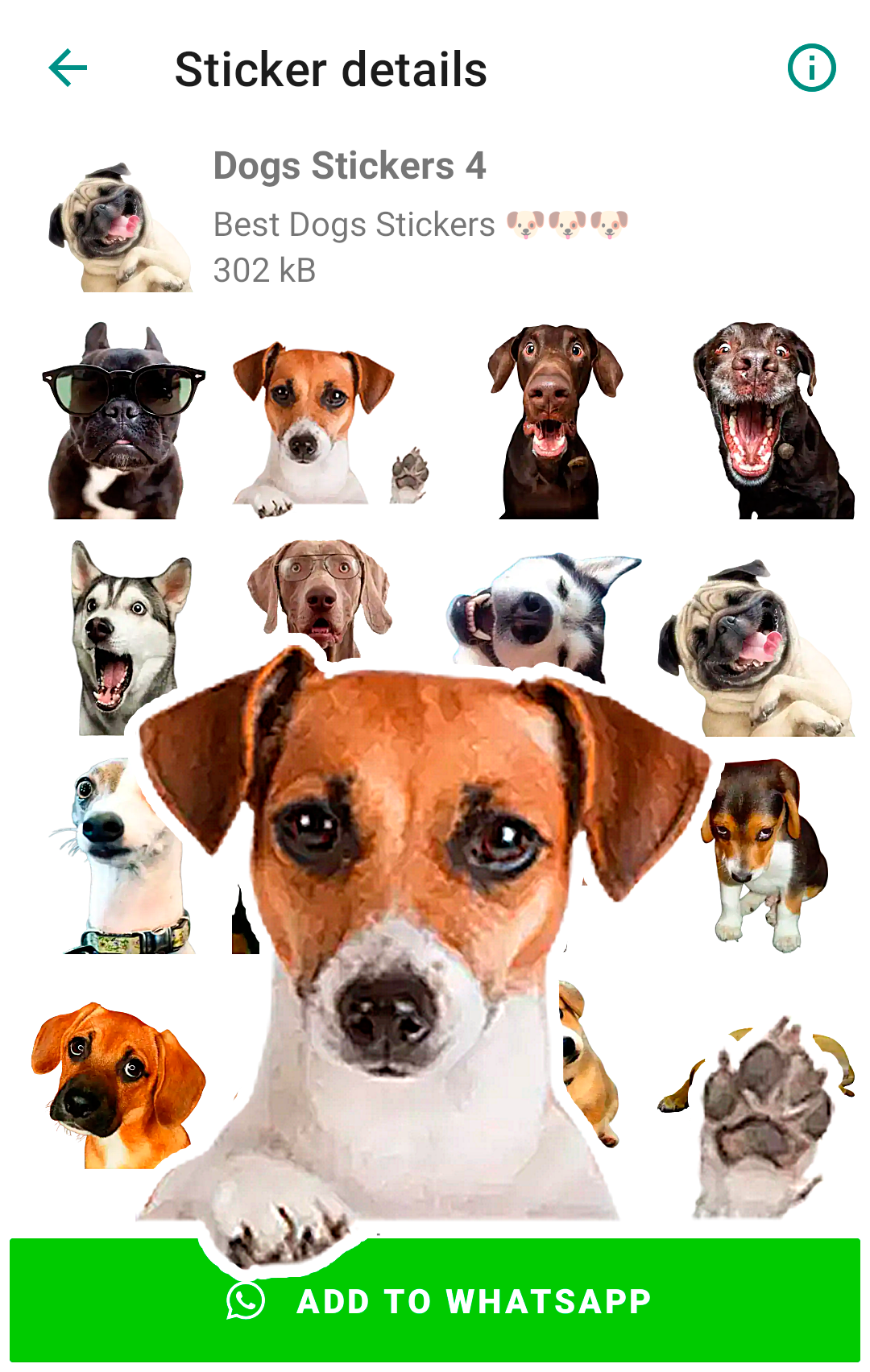 اسکرین شات 3 برنامه Cute Dog Stickers for WhatsApp