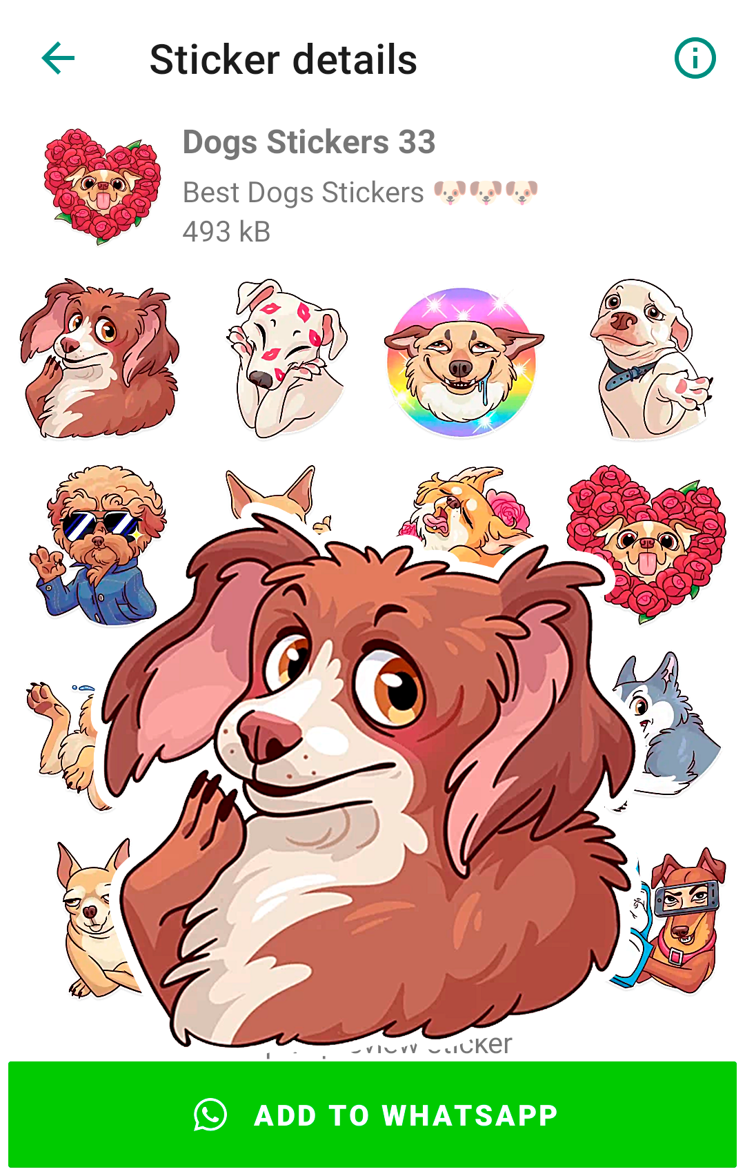اسکرین شات 6 برنامه Cute Dog Stickers for WhatsApp
