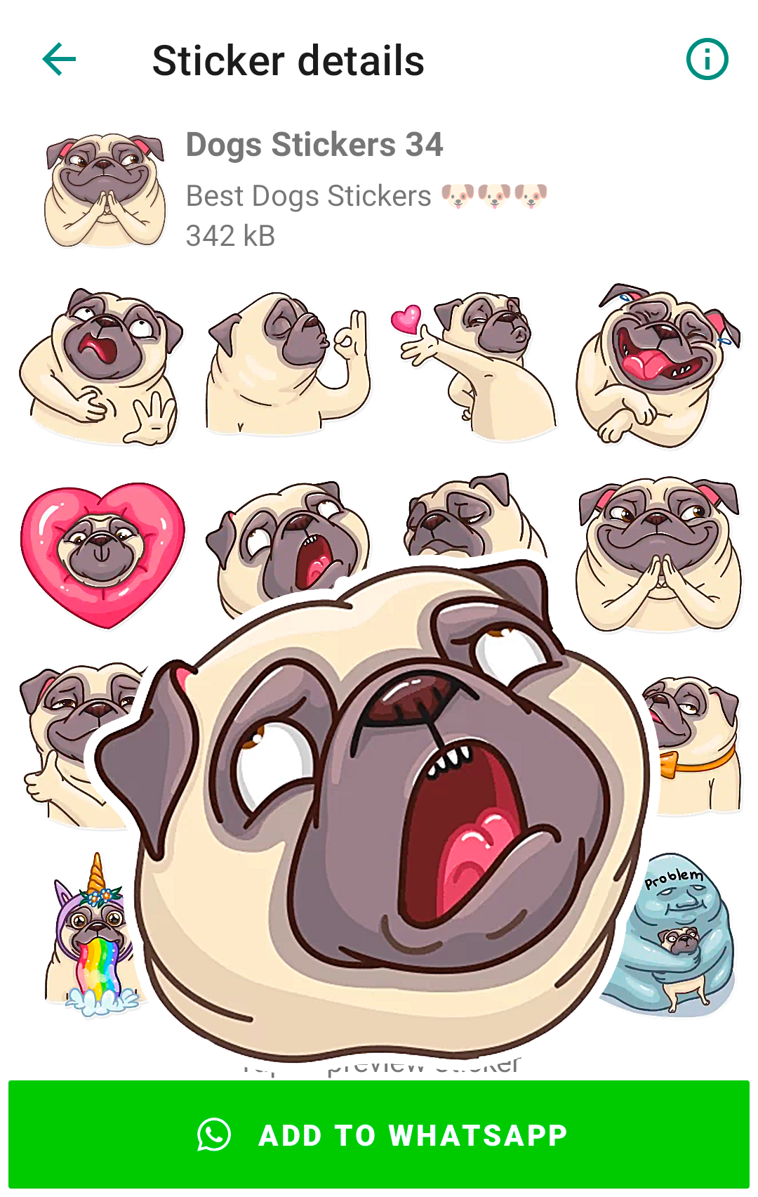 اسکرین شات 5 برنامه Cute Dog Stickers for WhatsApp