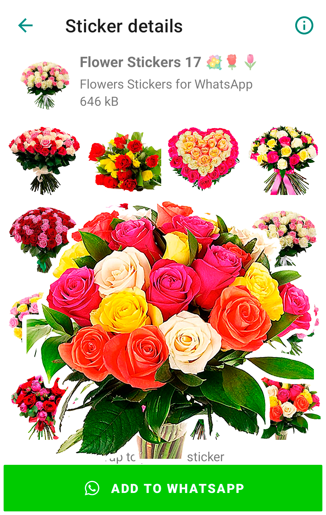 اسکرین شات 6 برنامه Flowers Stickers for WhatsApp