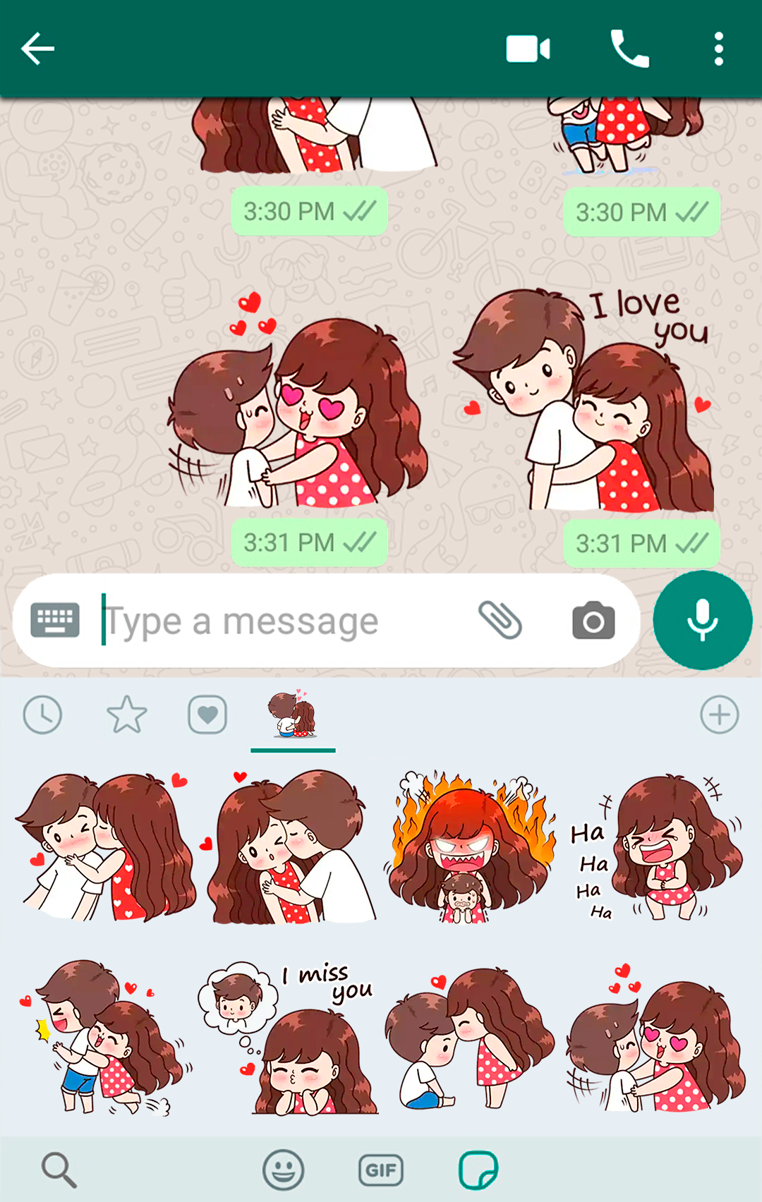 اسکرین شات 3 برنامه Love Story Stickers WASticker