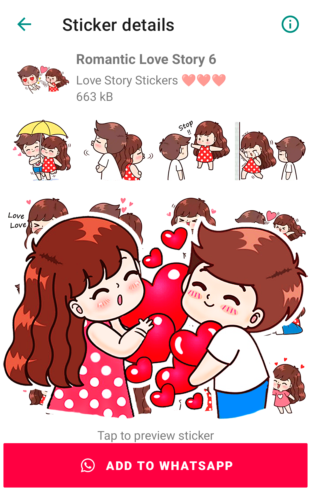 اسکرین شات 4 برنامه Love Story Stickers WASticker