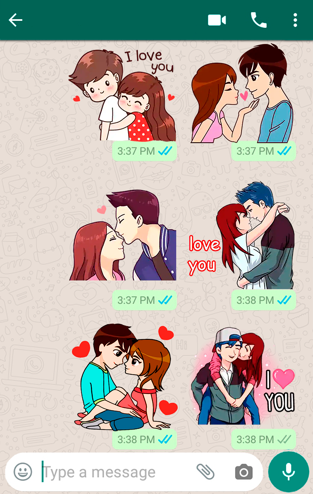 اسکرین شات 2 برنامه Love Story Stickers WASticker
