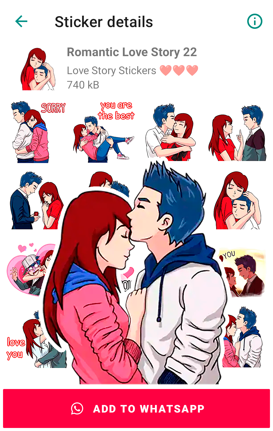 اسکرین شات 6 برنامه Love Story Stickers WASticker