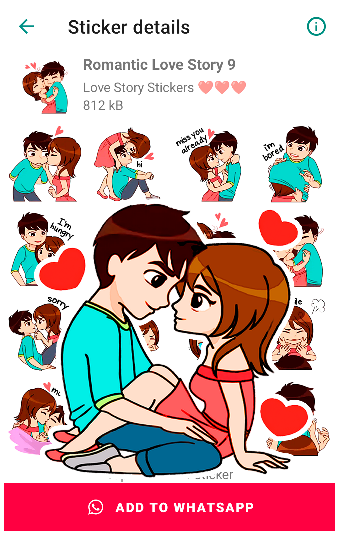 اسکرین شات 8 برنامه Love Story Stickers WASticker