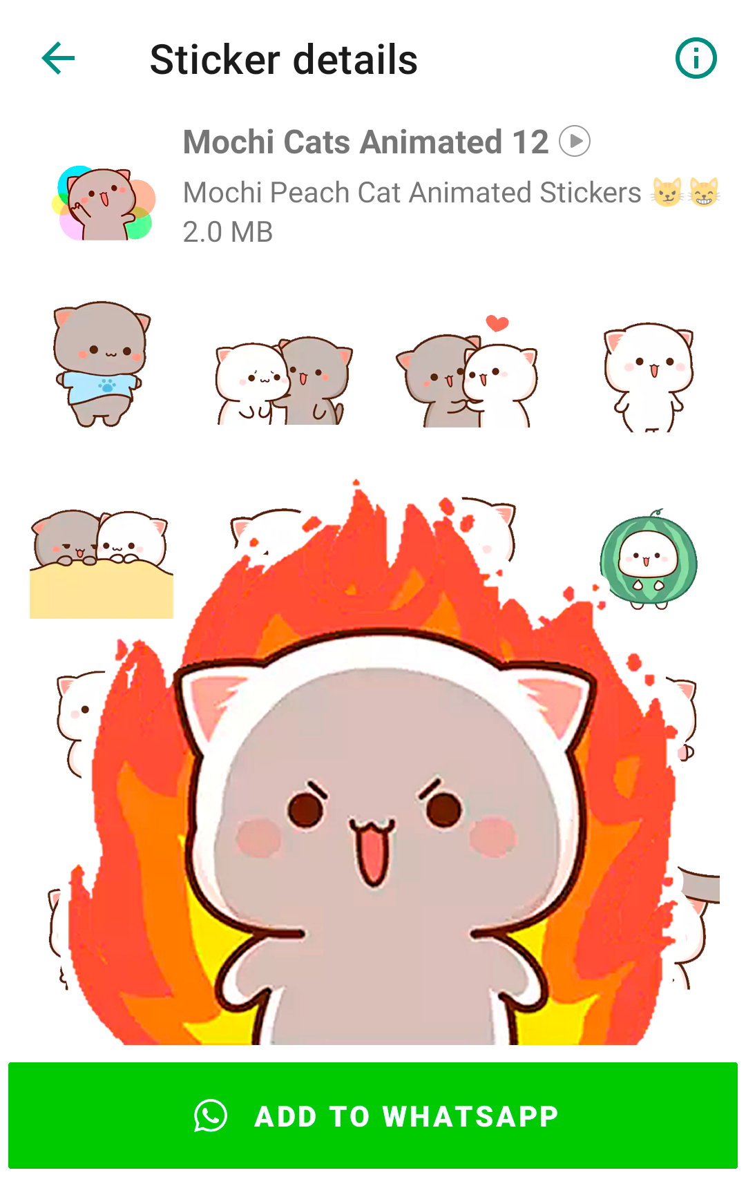 اسکرین شات 8 برنامه Mochi Cat Animated Stickers