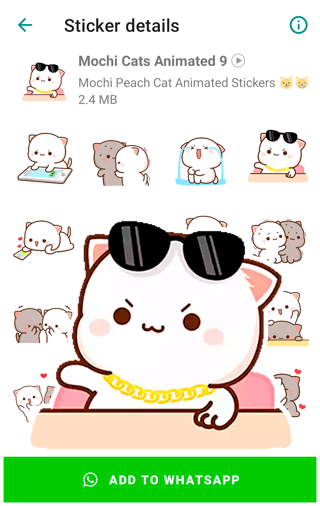 اسکرین شات 6 برنامه Mochi Cat Animated Stickers