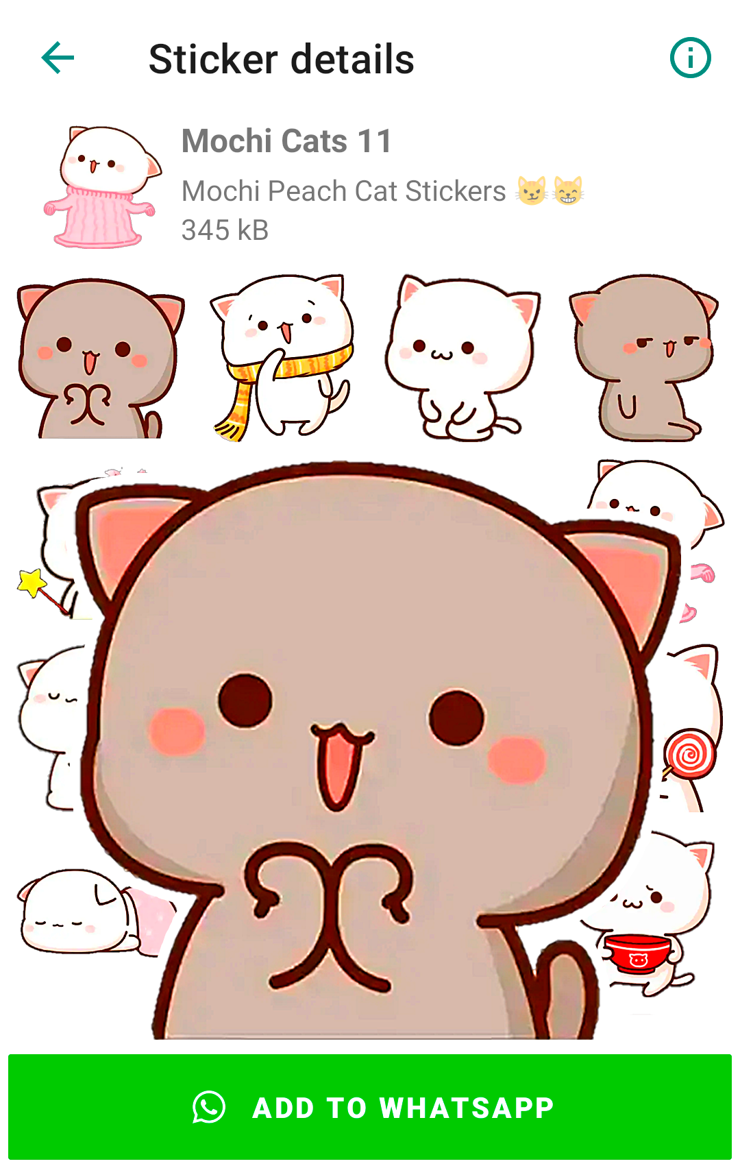 اسکرین شات 7 برنامه Mochi Cat Stickers for WhatsAp
