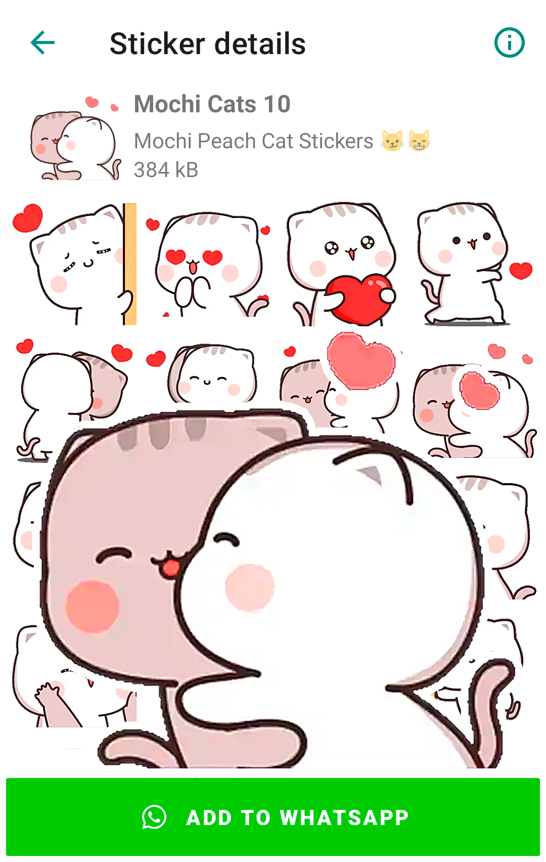 اسکرین شات 4 برنامه Mochi Cat Stickers for WhatsAp