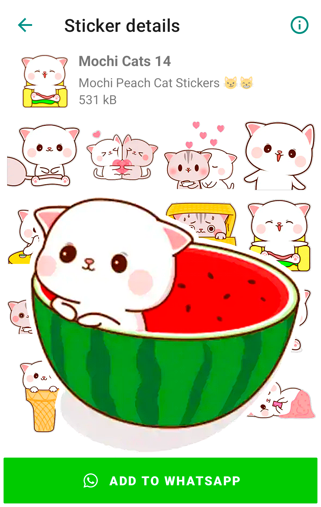 اسکرین شات 6 برنامه Mochi Cat Stickers for WhatsAp