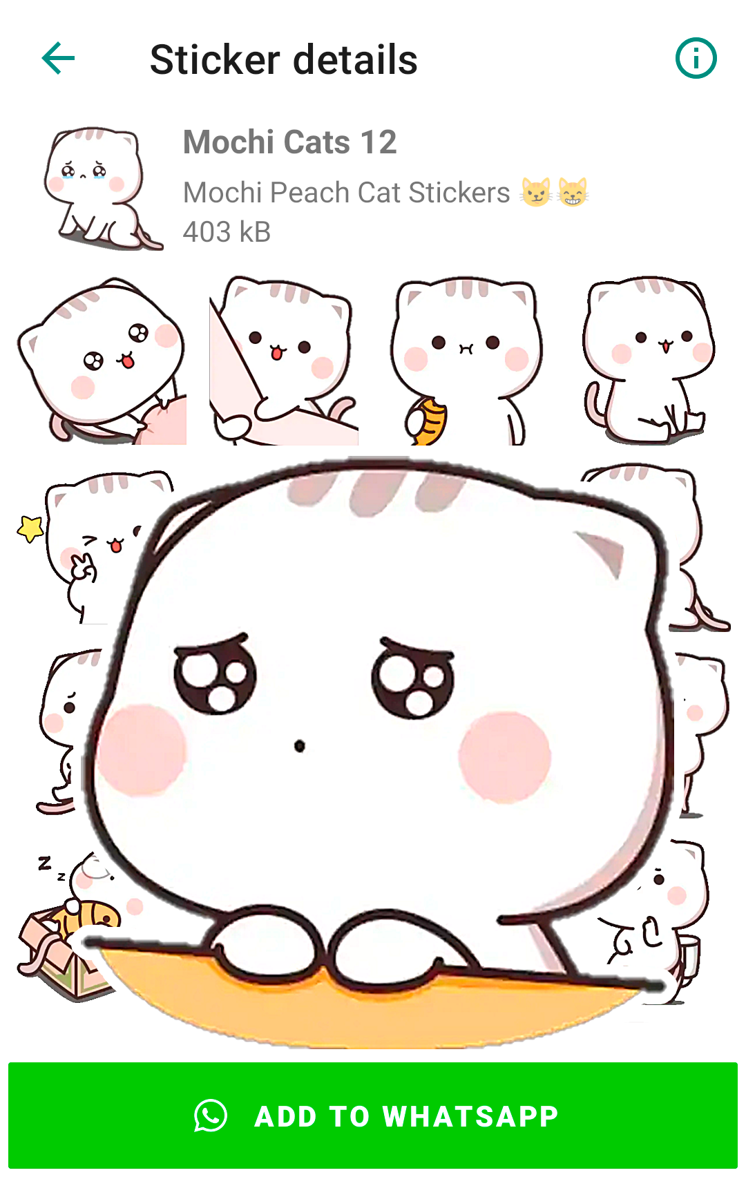 اسکرین شات 5 برنامه Mochi Cat Stickers for WhatsAp