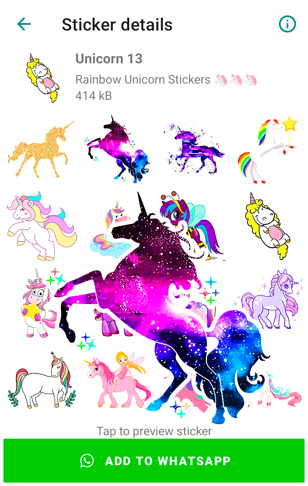 اسکرین شات 7 برنامه Unicorn stickers for WhatsApp