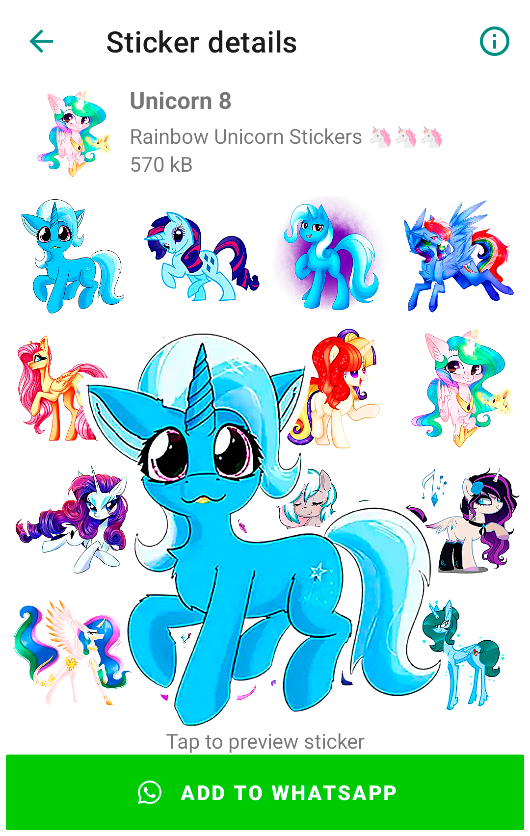 اسکرین شات 3 برنامه Unicorn stickers for WhatsApp