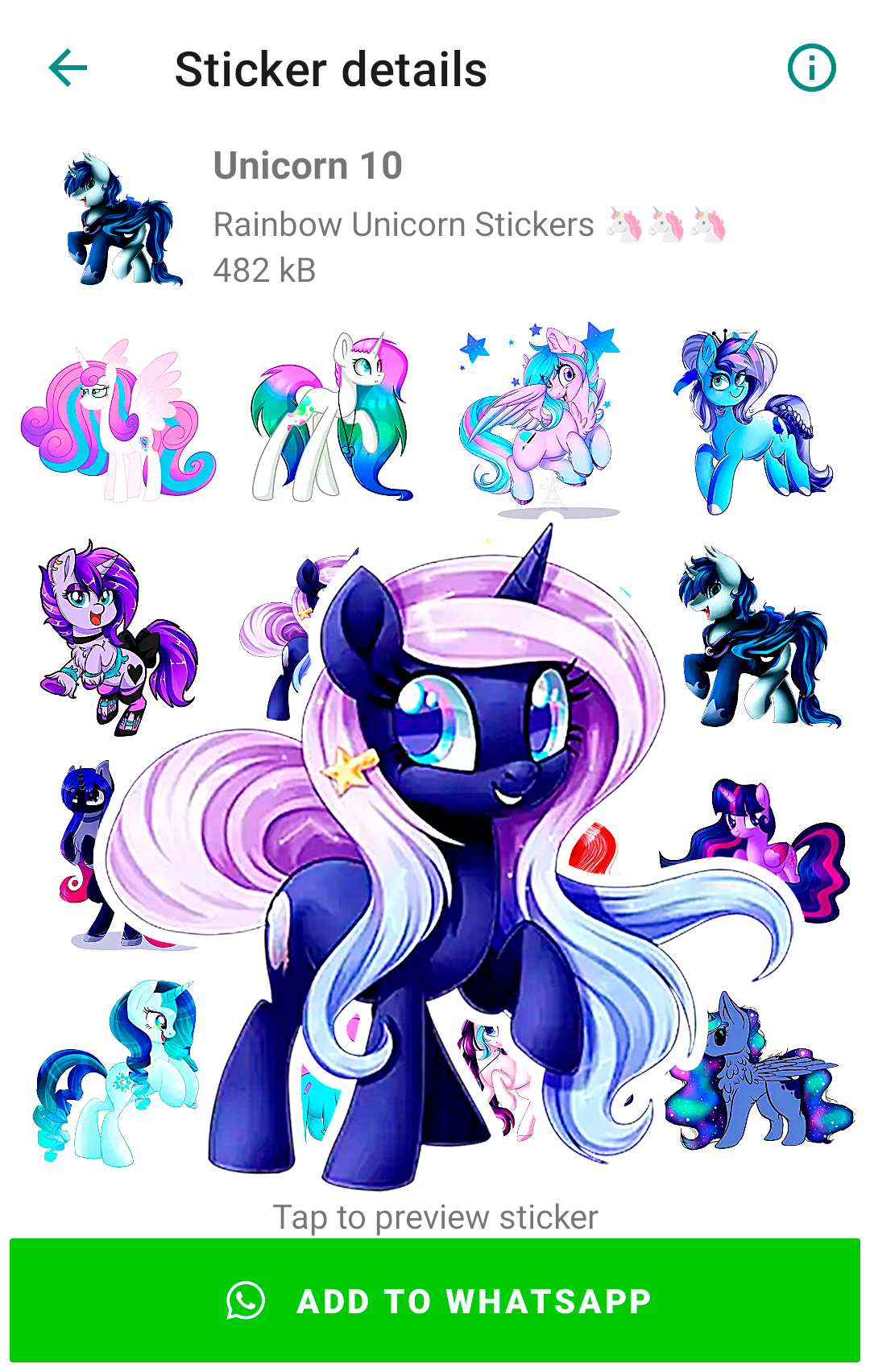 اسکرین شات 5 برنامه Unicorn stickers for WhatsApp
