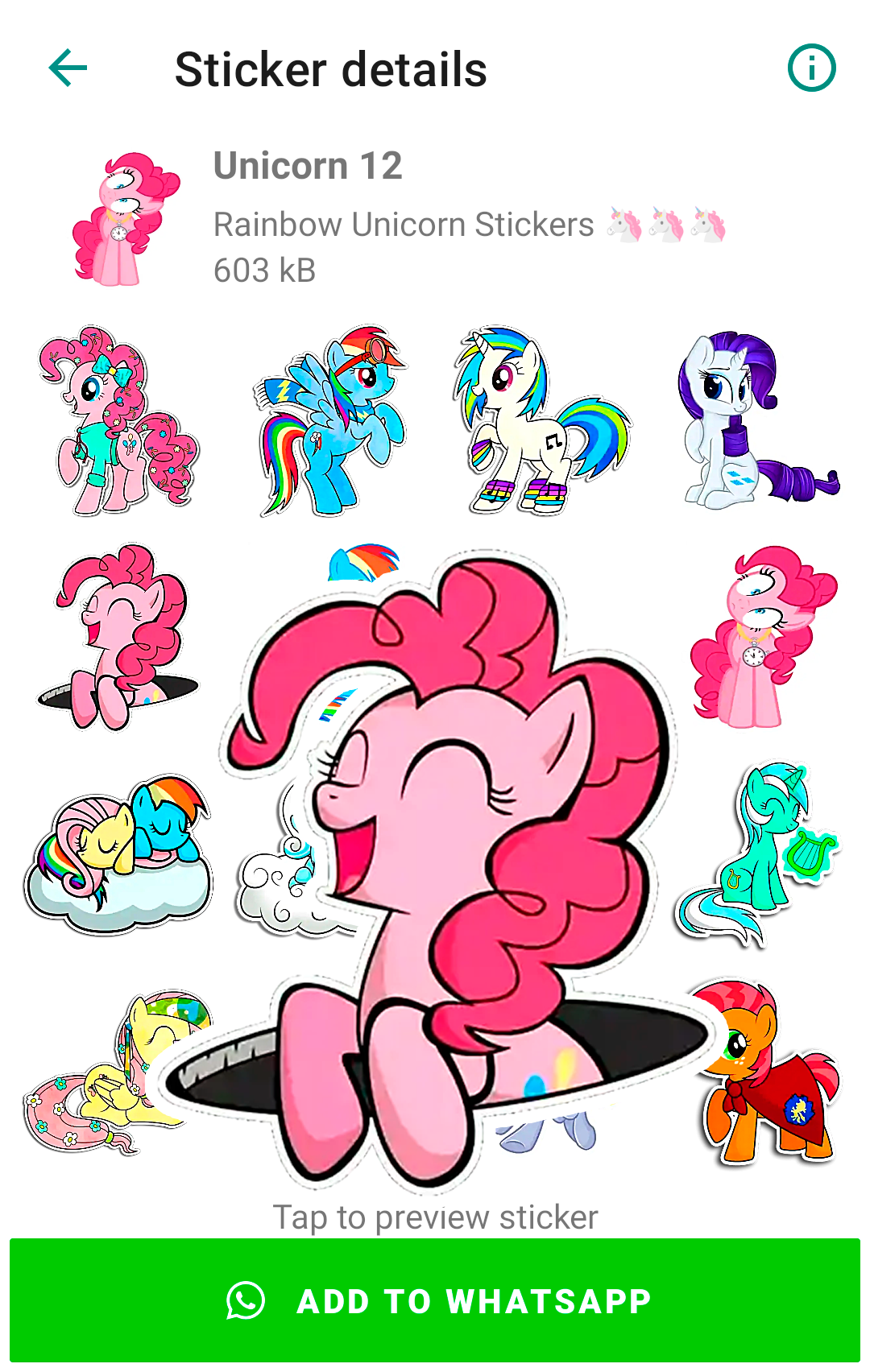 اسکرین شات 4 برنامه Unicorn stickers for WhatsApp
