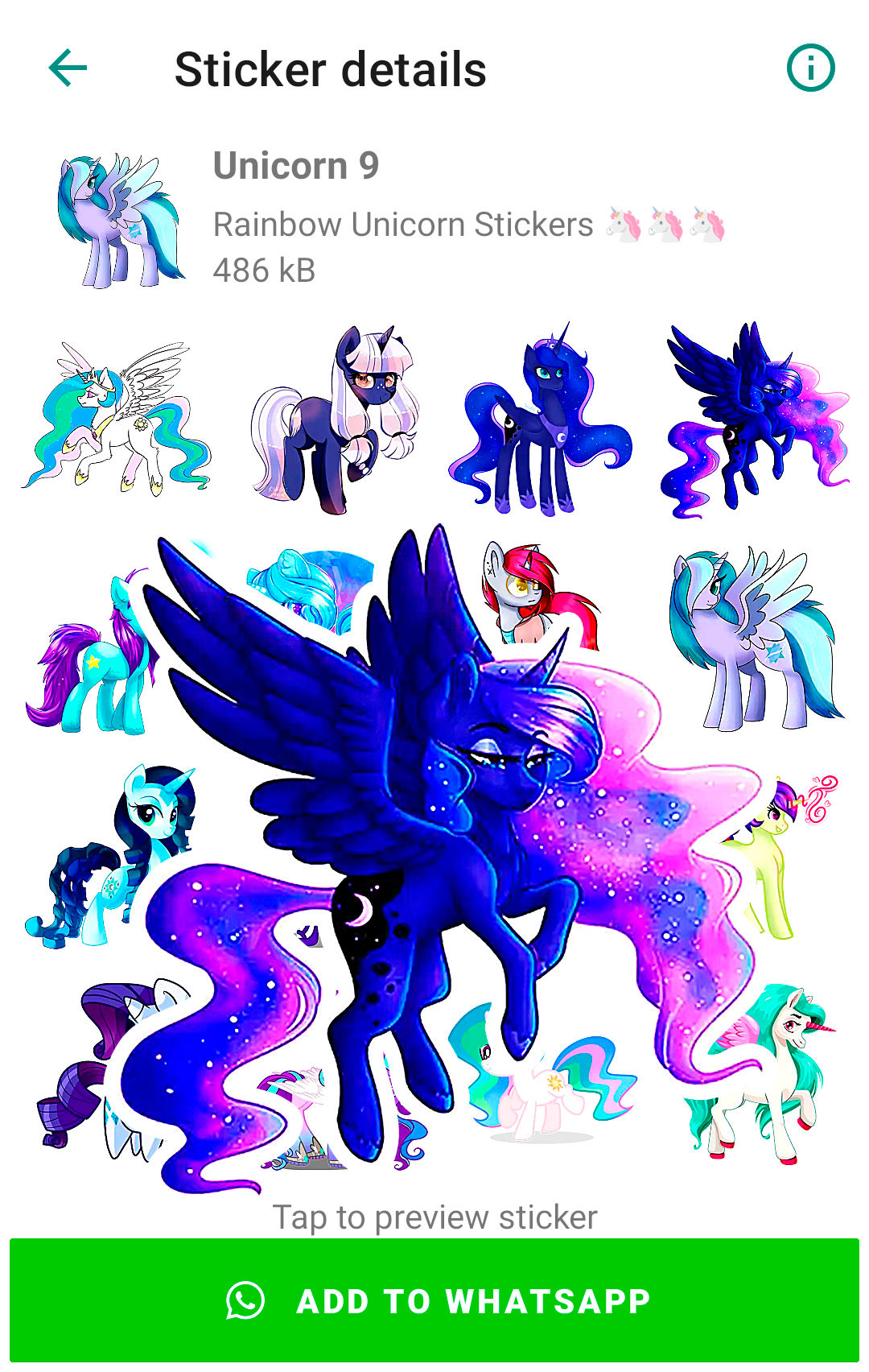 اسکرین شات 8 برنامه Unicorn stickers for WhatsApp