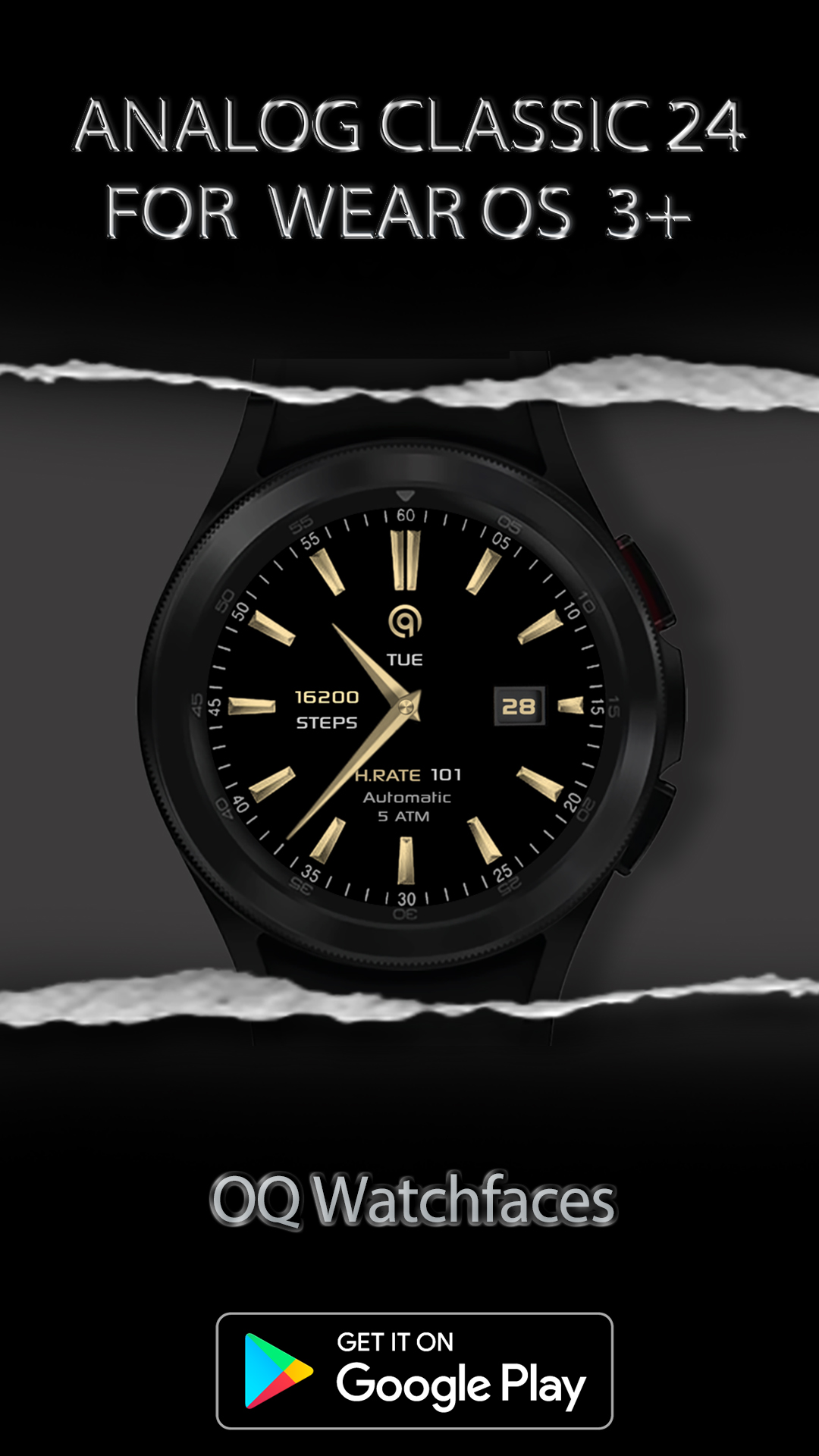 اسکرین شات 5 برنامه Analog Classic 24 WEAR OS