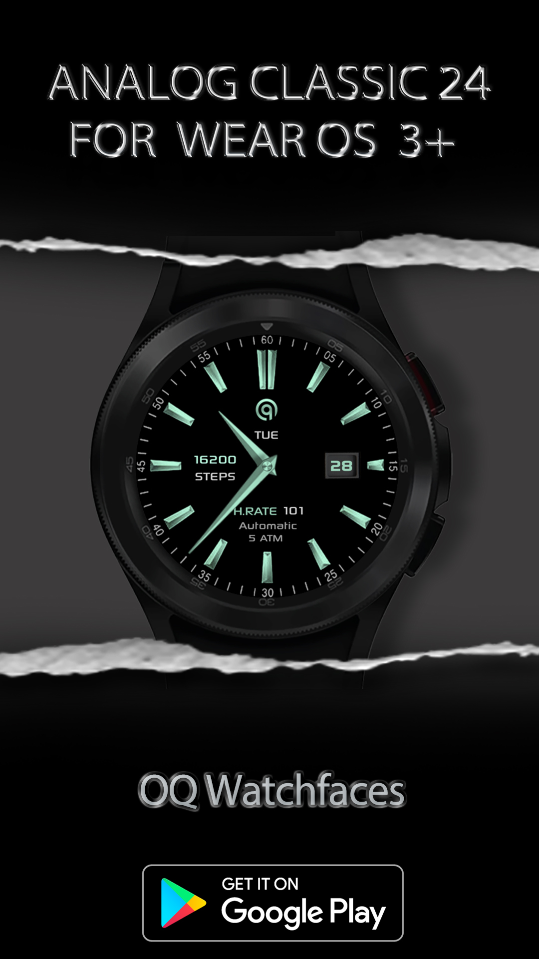 اسکرین شات 6 برنامه Analog Classic 24 WEAR OS
