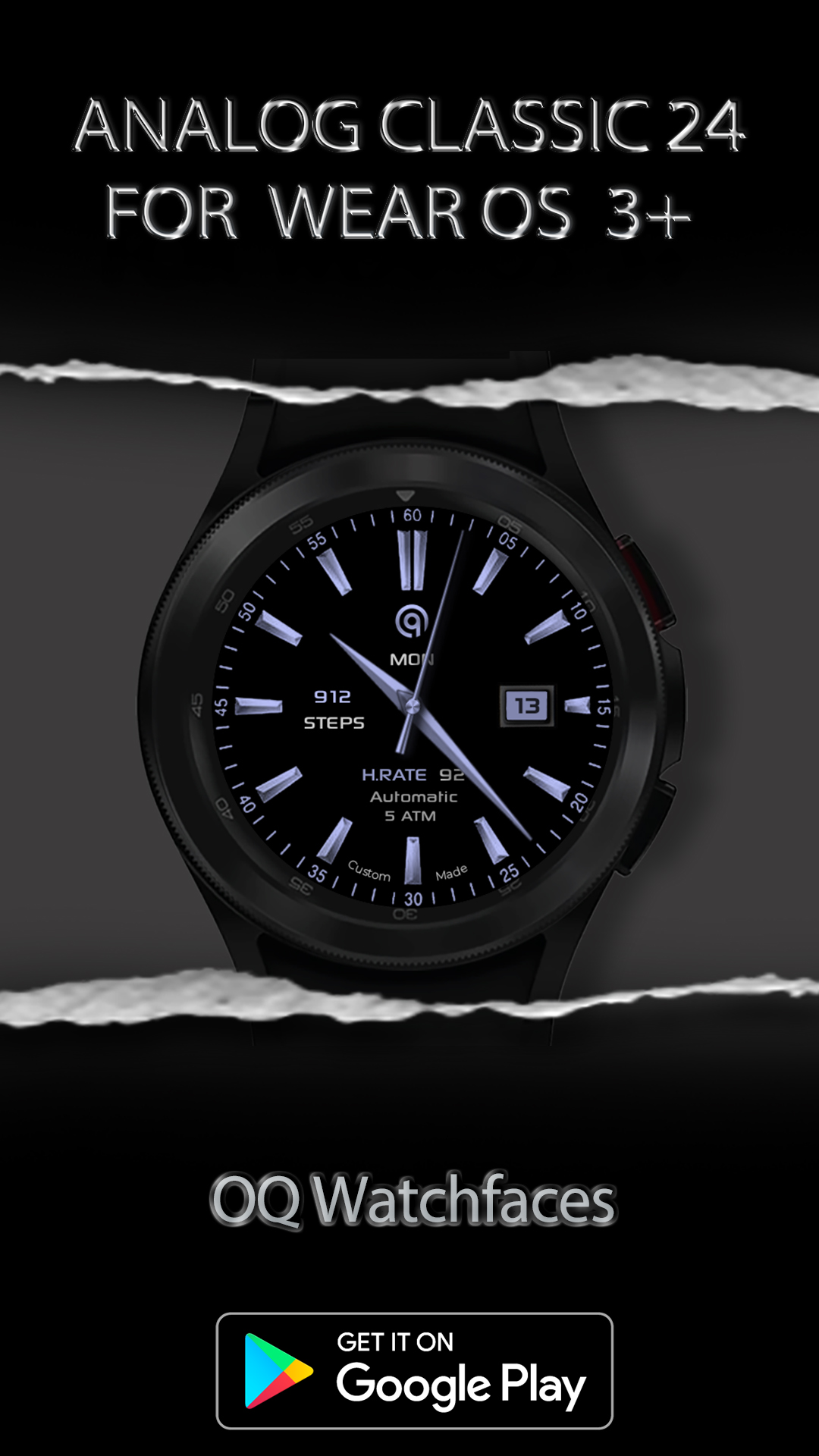 اسکرین شات 4 برنامه Analog Classic 24 WEAR OS