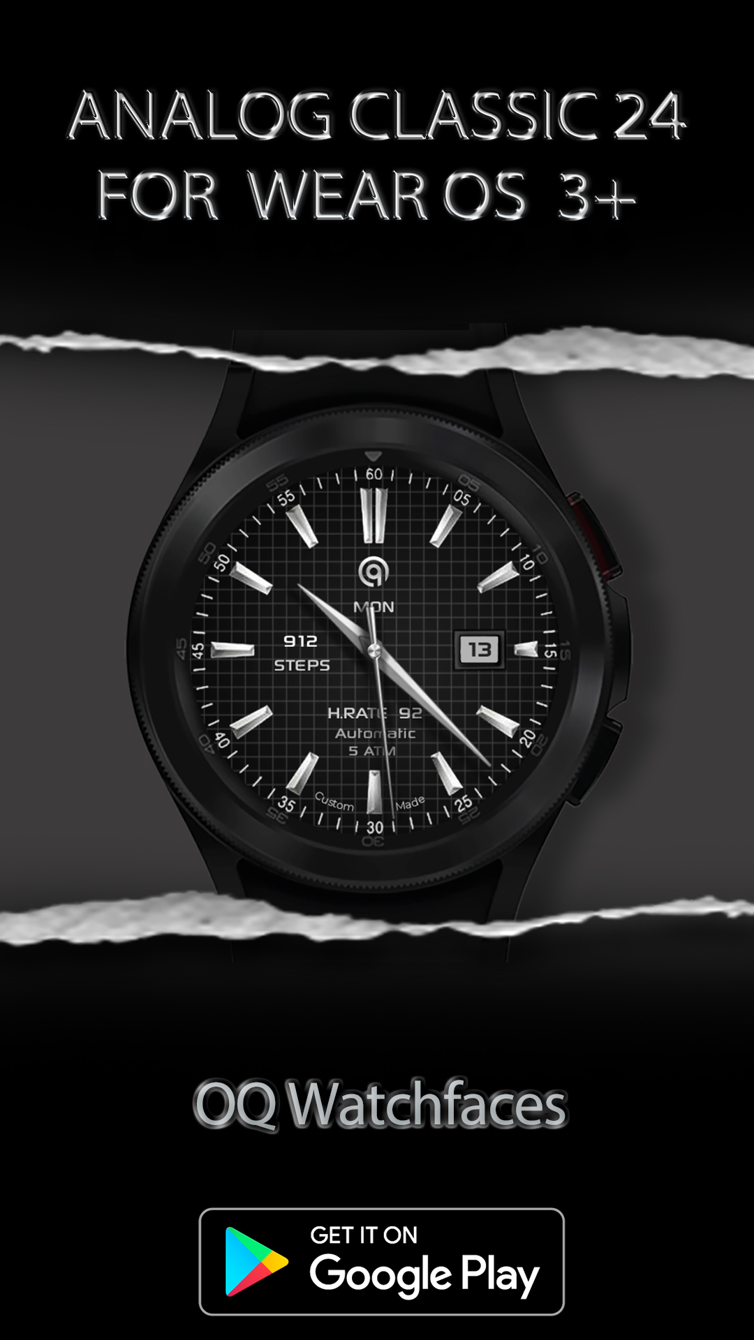 اسکرین شات 3 برنامه Analog Classic 24 WEAR OS