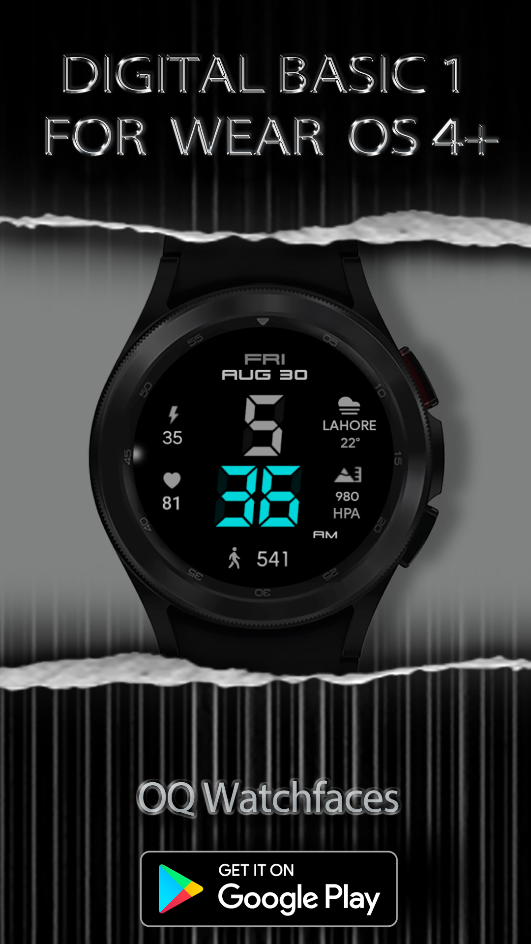 اسکرین شات 4 برنامه Digital Basic 1 Wear OS 4+