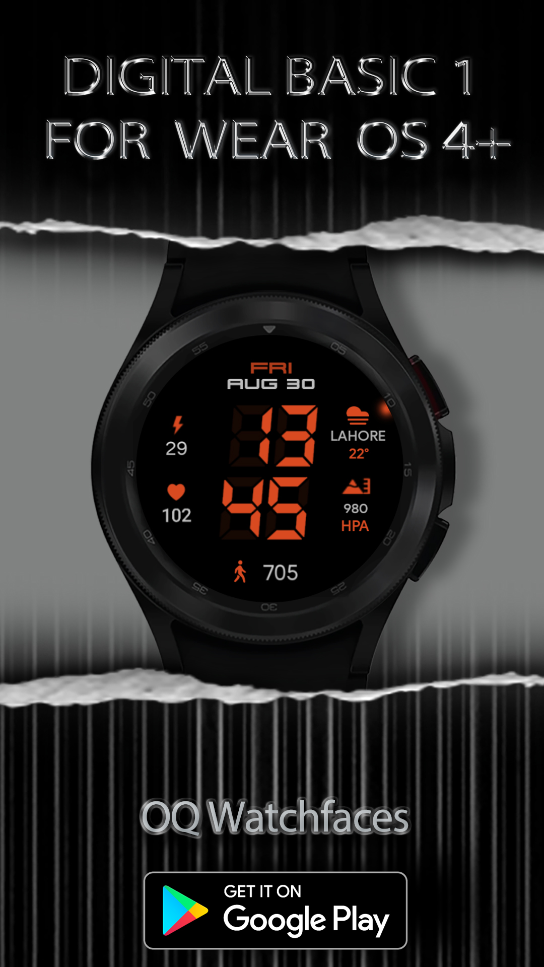 اسکرین شات 1 برنامه Digital Basic 1 Wear OS 4+
