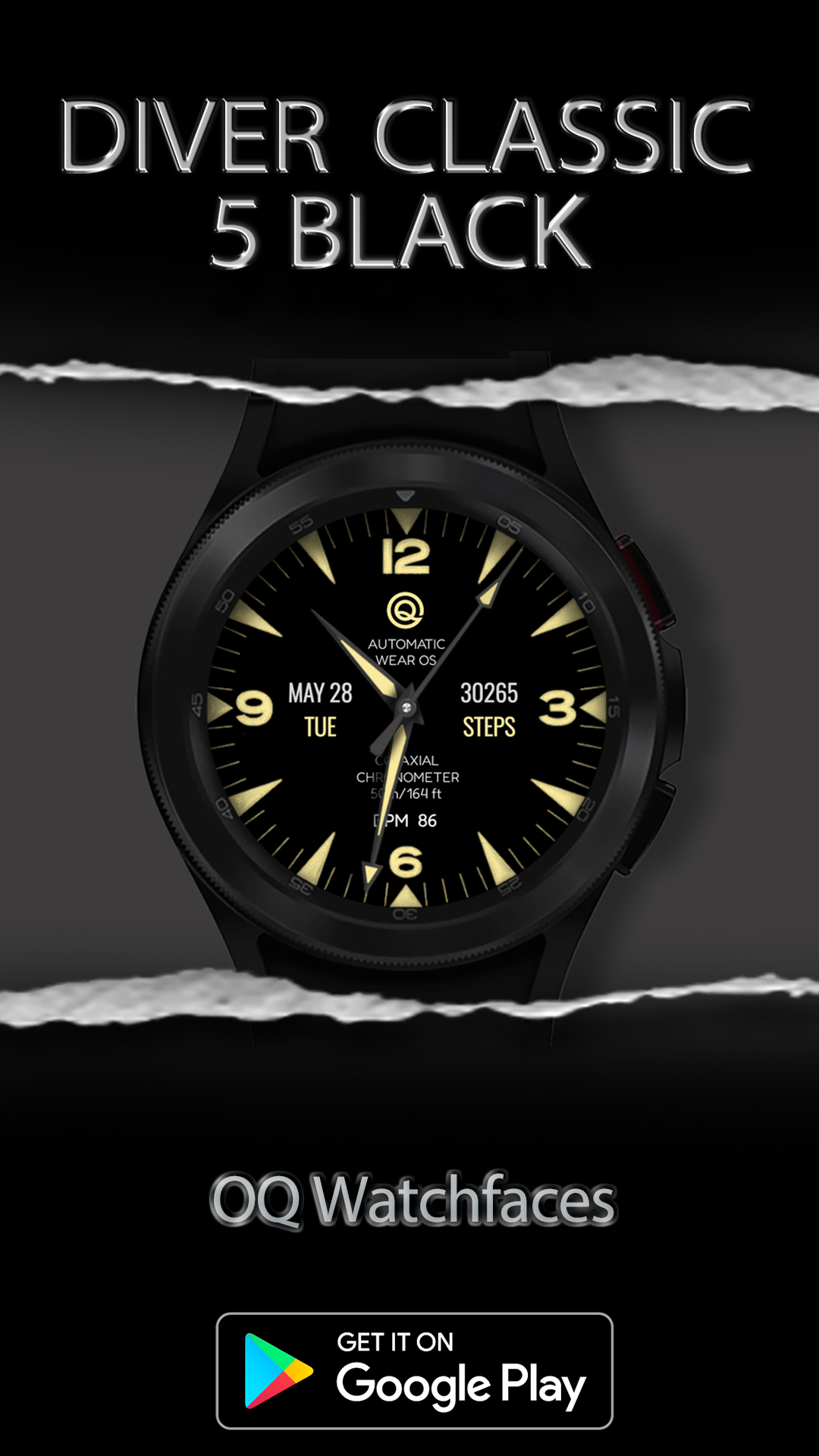 اسکرین شات 2 برنامه Diver 5 Black For Wear OS 4