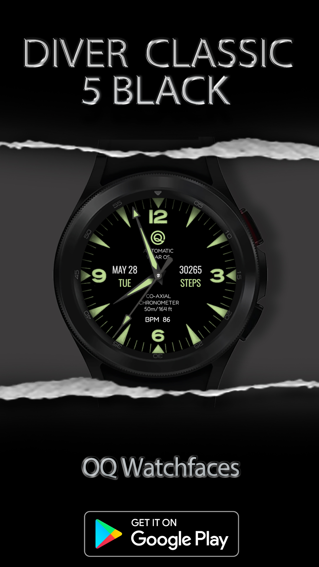 اسکرین شات 1 برنامه Diver 5 Black For Wear OS 4