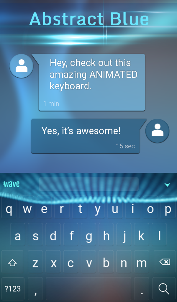 اسکرین شات 3 برنامه Abstract Blue Keyboard Theme