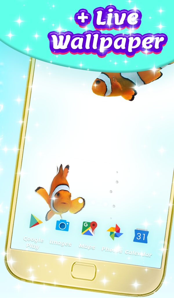 اسکرین شات 2 برنامه Fish Live Wallpaper Theme HD
