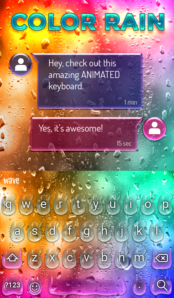 اسکرین شات 3 برنامه Color Rain Keyboard Wallpaper