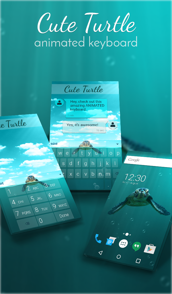 اسکرین شات 1 برنامه Cute Turtle Wallpaper Theme