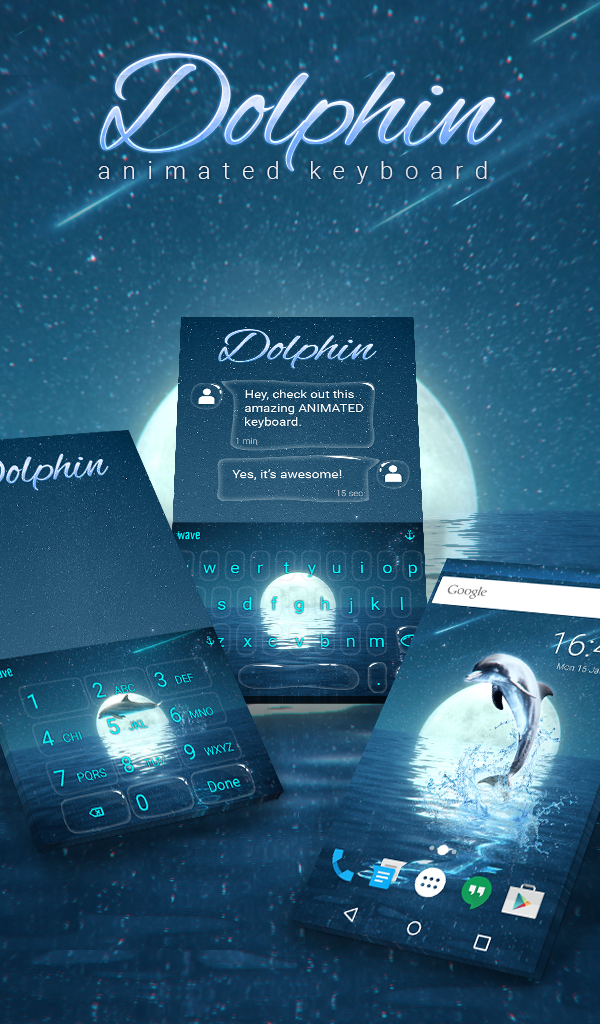 اسکرین شات 1 برنامه Dolphin Keyboard Wallpaper HD