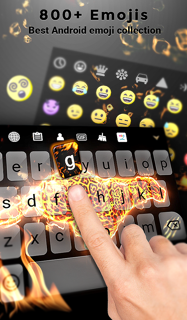 اسکرین شات 2 برنامه Cheetah Fire Keyboard Theme