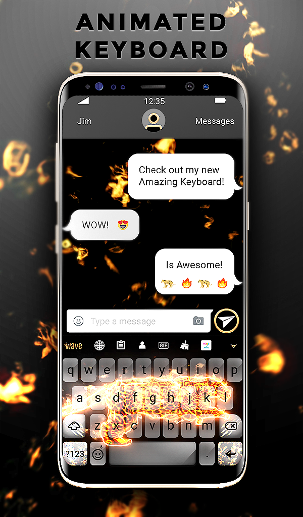 اسکرین شات 1 برنامه Cheetah Fire Keyboard Theme