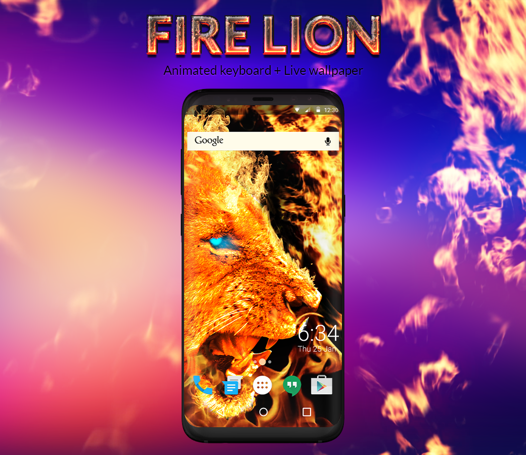 اسکرین شات 4 برنامه Fire Lion Keyboard + Wallpaper